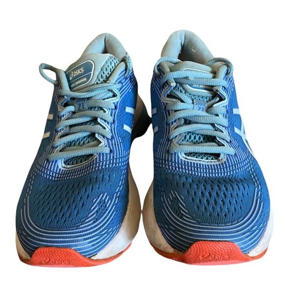 ASICS Womens Gel-Nimbus 21 Blue Coral SkyLight FlyteFoam Running Shoes Size 7‎ - Picture 2 of 6